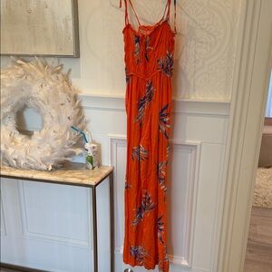 H&M Orange Floral Jumpsuit